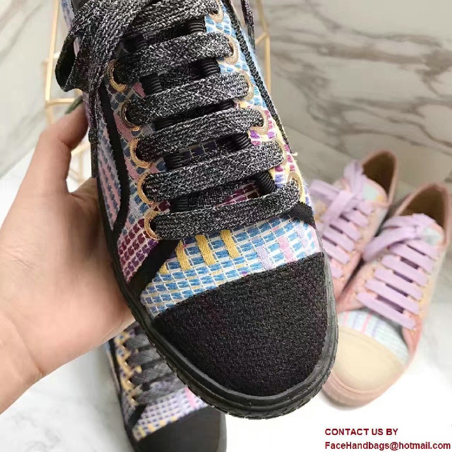 Chanel Multicolor Tweed Sneakers G32383 Black Spring 2017