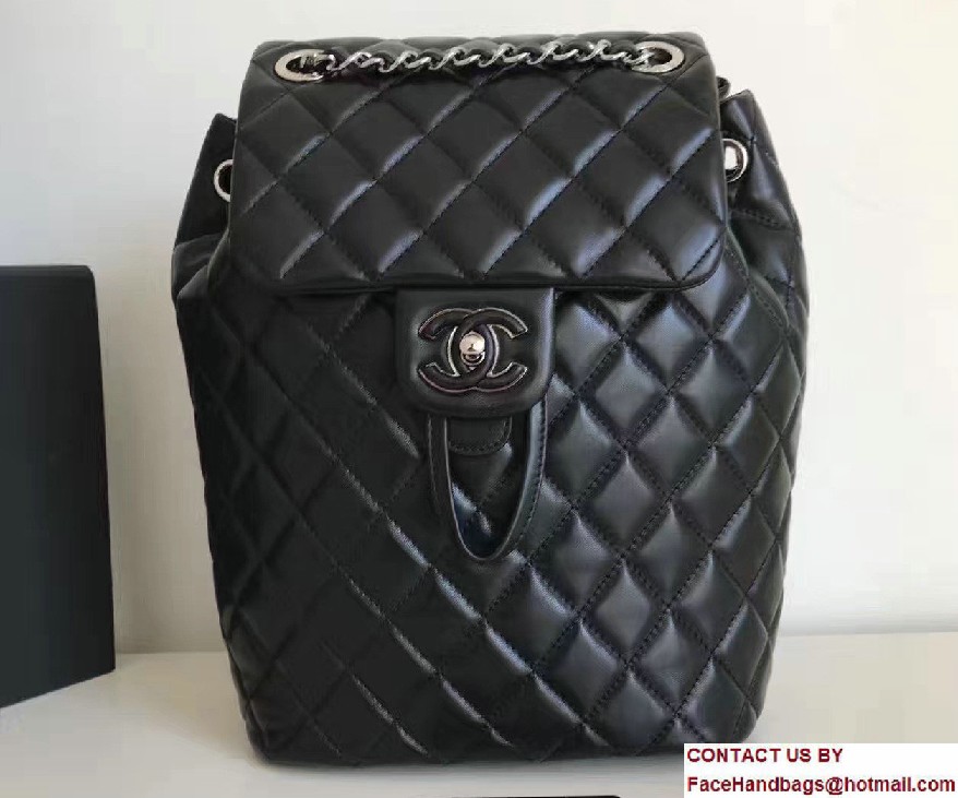 Chanel Quilted Lambskin Backpack Bag Black Fall Winter 2016 - Click Image to Close