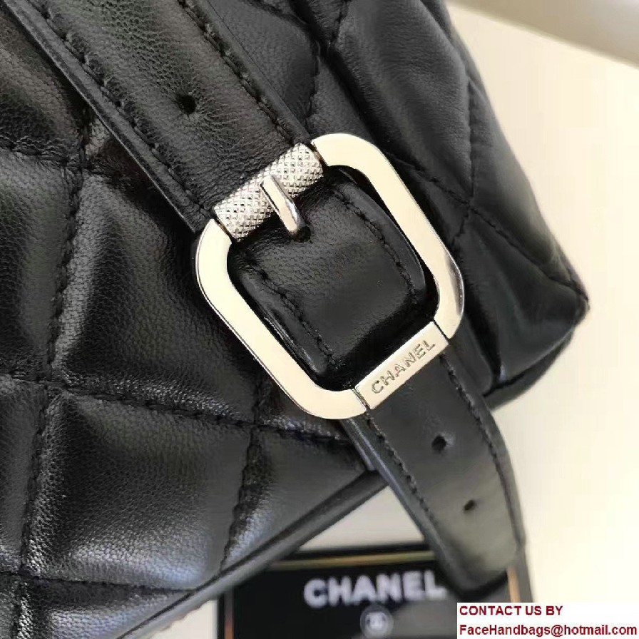 Chanel Quilted Lambskin Backpack Bag Black Fall Winter 2016