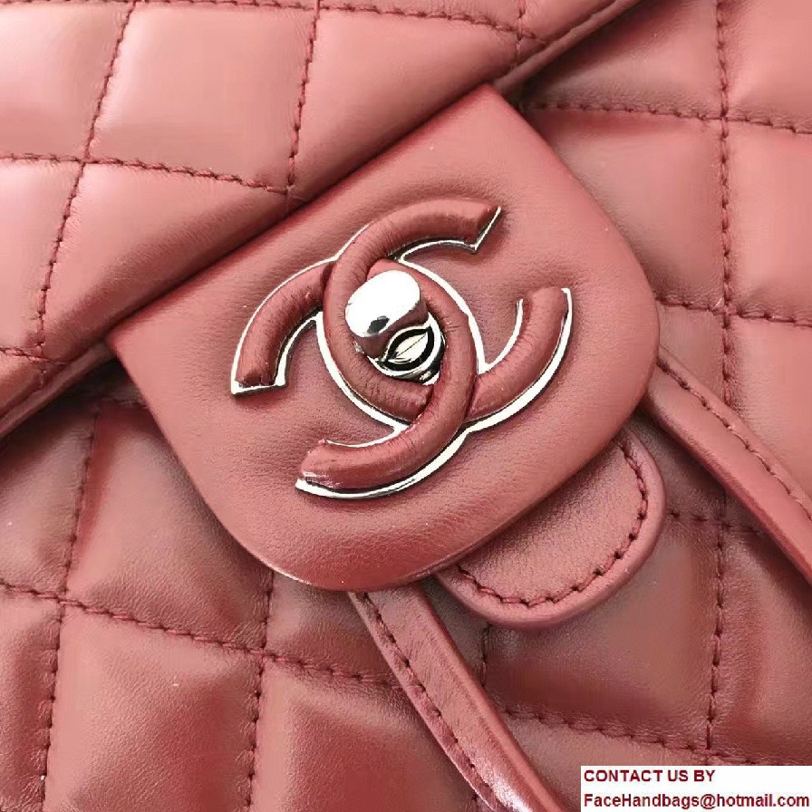 Chanel Quilted Lambskin Backpack Bag Red Fall Winter 2016