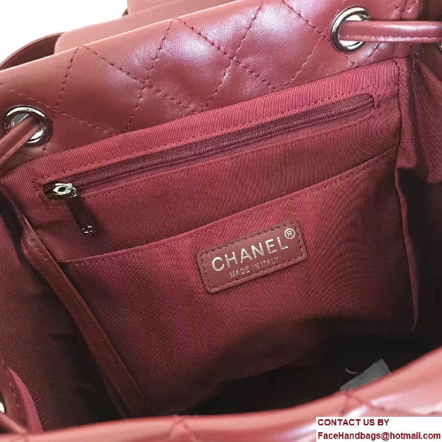 Chanel Quilted Lambskin Backpack Bag Red Fall Winter 2016