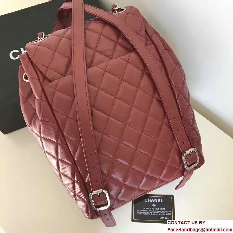 Chanel Quilted Lambskin Backpack Bag Red Fall Winter 2016