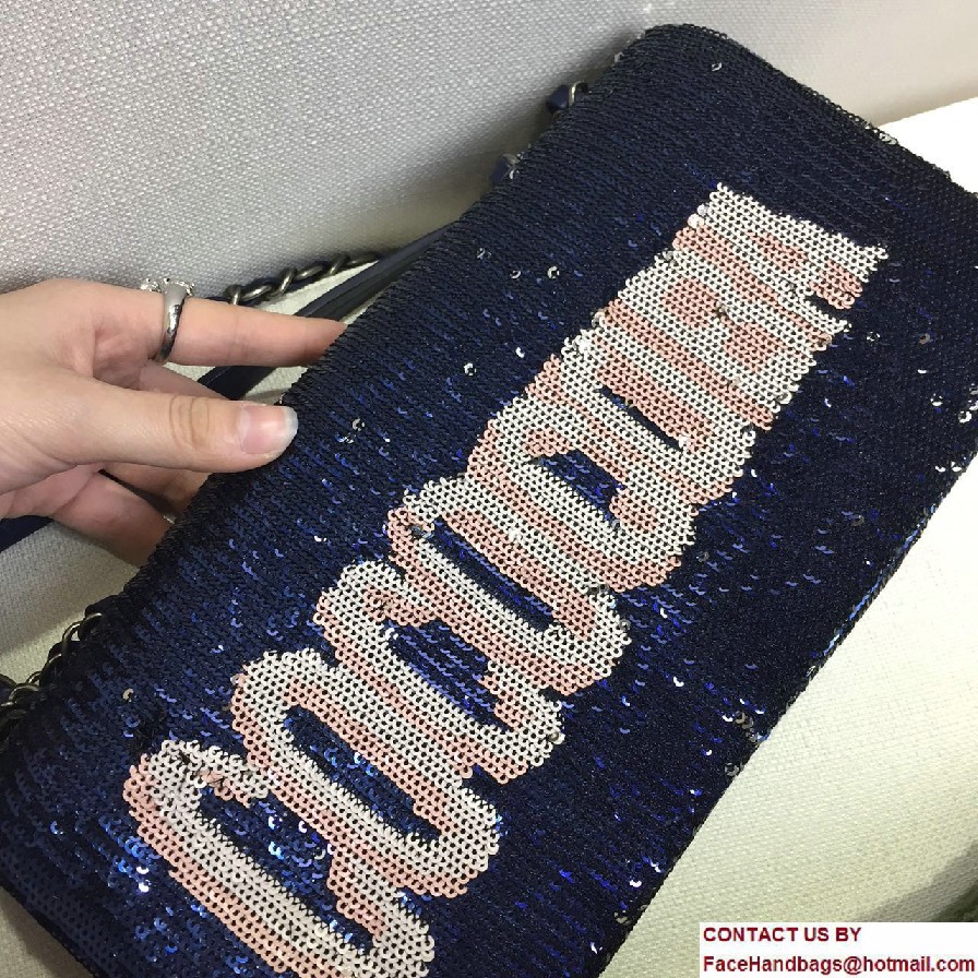 Chanel Sequins Coco Cuba Clutch Bag A98612 Blue Cruise 2017