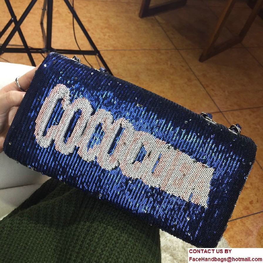 Chanel Sequins Coco Cuba Clutch Bag A98612 Blue Cruise 2017