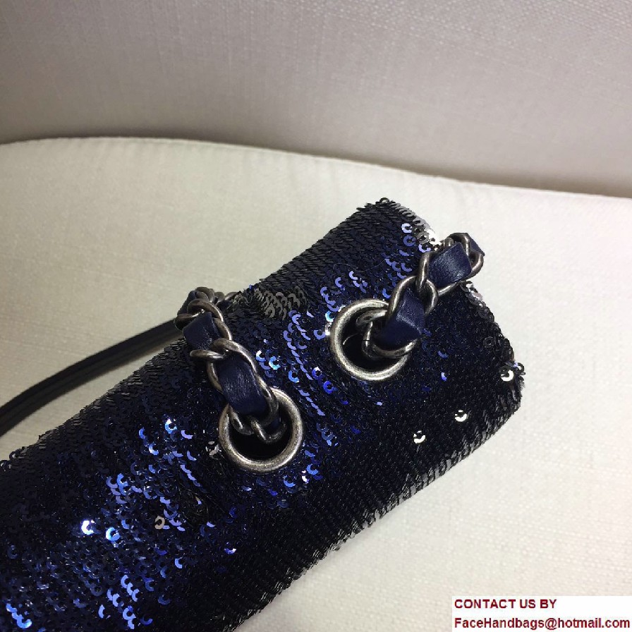 Chanel Sequins Coco Cuba Clutch Bag A98612 Blue Cruise 2017