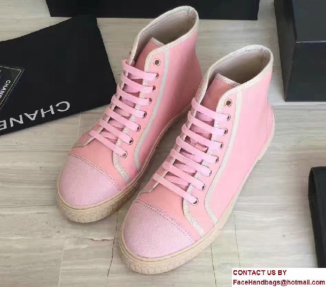 Chanel Tweed Sneakers G32473 Fabric Pink Spring 2017