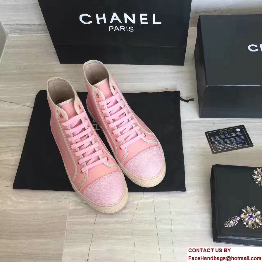 Chanel Tweed Sneakers G32473 Fabric Pink Spring 2017