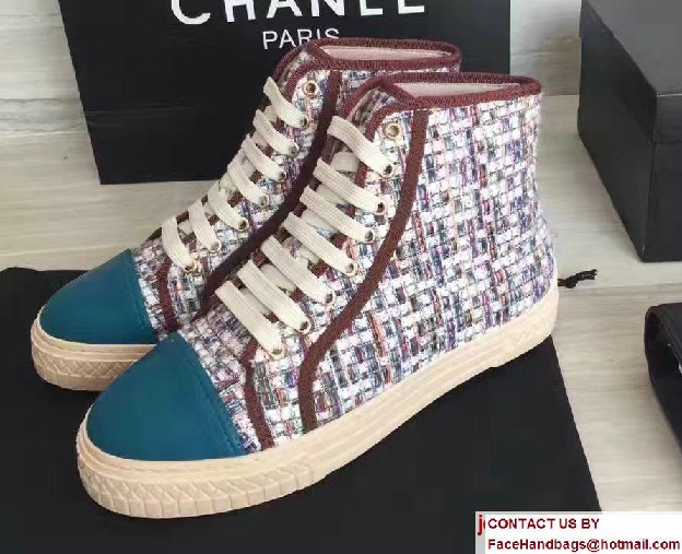 Chanel Tweed Sneakers G32473 Green Spring 2017 - Click Image to Close