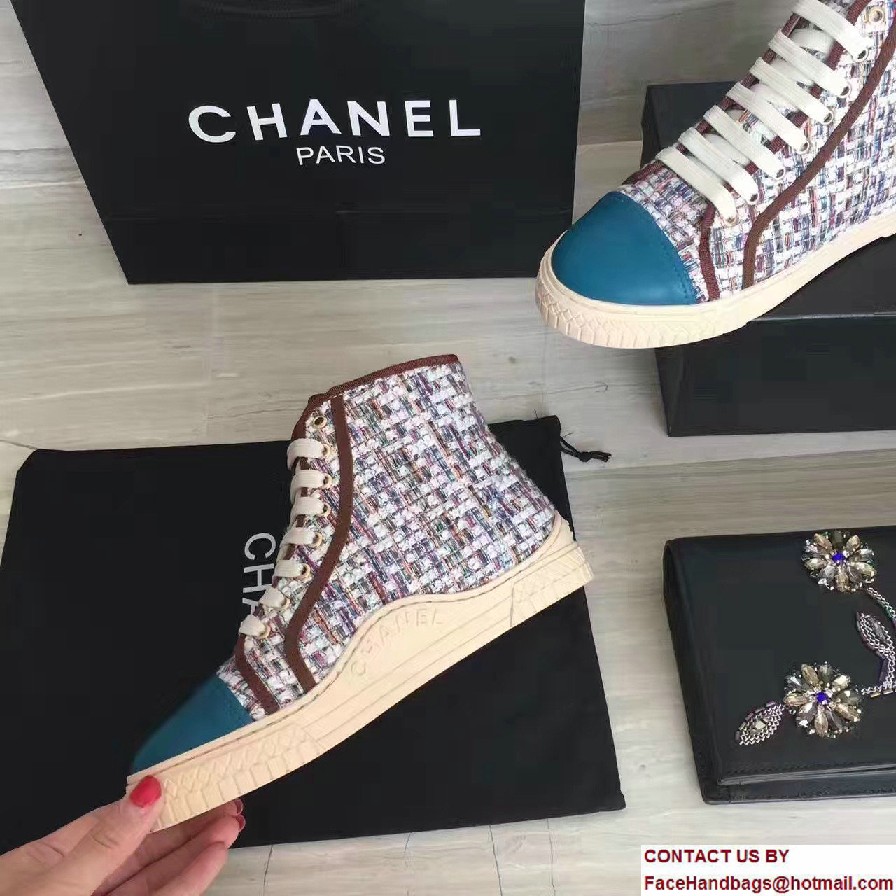 Chanel Tweed Sneakers G32473 Green Spring 2017