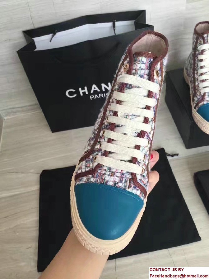 Chanel Tweed Sneakers G32473 Green Spring 2017