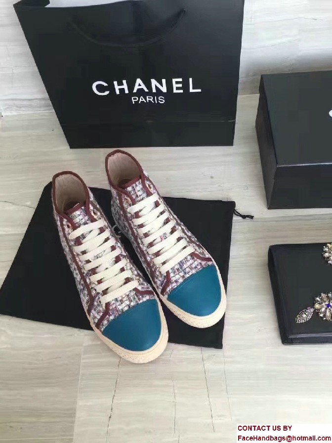 Chanel Tweed Sneakers G32473 Green Spring 2017