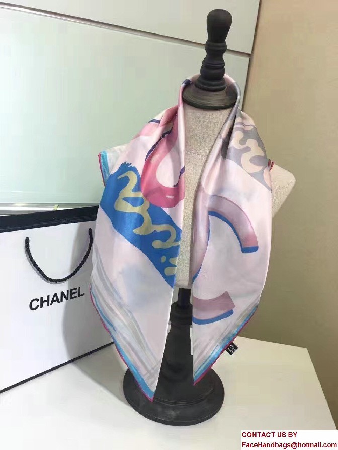 Chanel Washed Silk Twill Square Sacrf A74463 Coco Cuba 2017