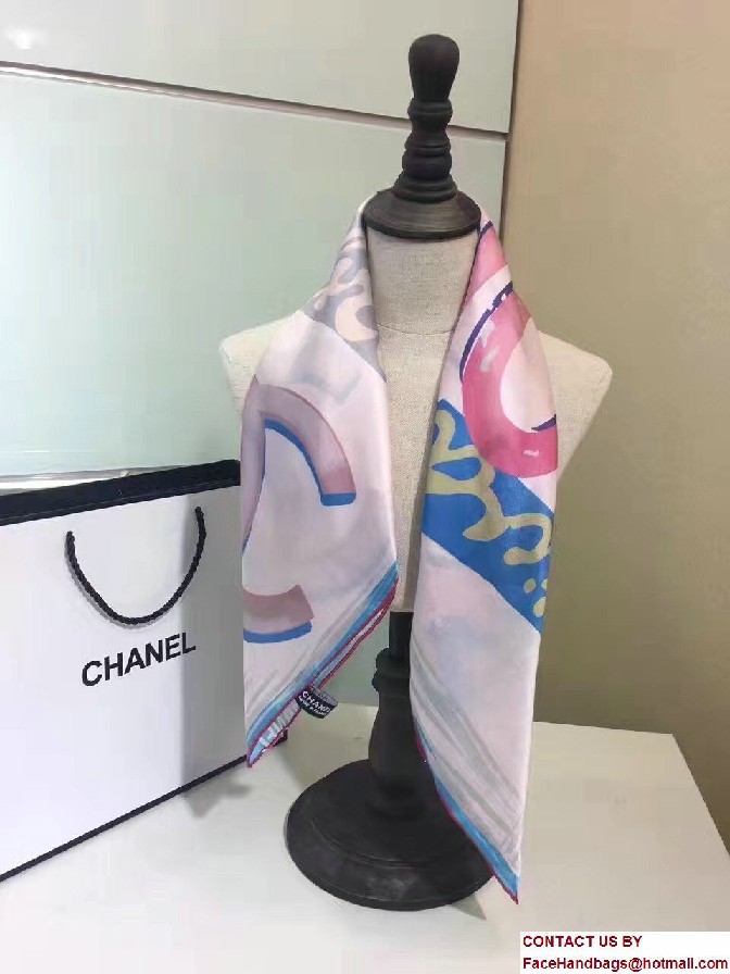 Chanel Washed Silk Twill Square Sacrf A74463 Coco Cuba 2017