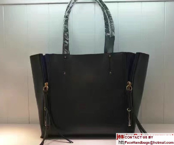 Chloe Leather and Suede Tasselled Half-Zips Milo Medium Tote Bag 3S1271 Black 2017 - Click Image to Close