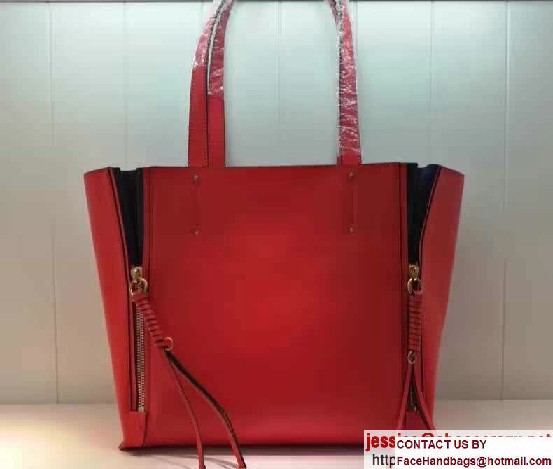 Chloe Leather and Suede Tasselled Half-Zips Milo Medium Tote Bag 3S1271 Red 2017 - Click Image to Close