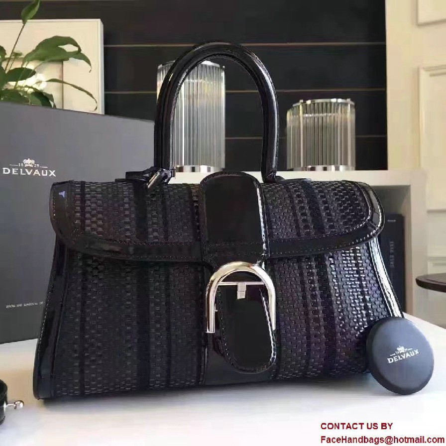 Delvaux Weave Brillant East/West Mini Bag Black 2016