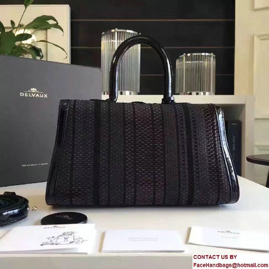 Delvaux Weave Brillant East/West Mini Bag Black 2016