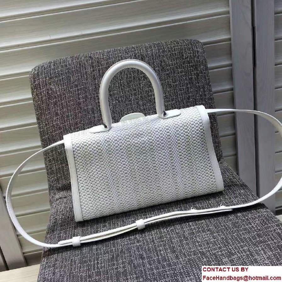 Delvaux Weave Brillant East/West Mini Bag White 2016