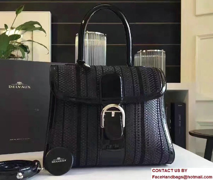 Delvaux Weave Brillant MM Bag Black 2016 - Click Image to Close