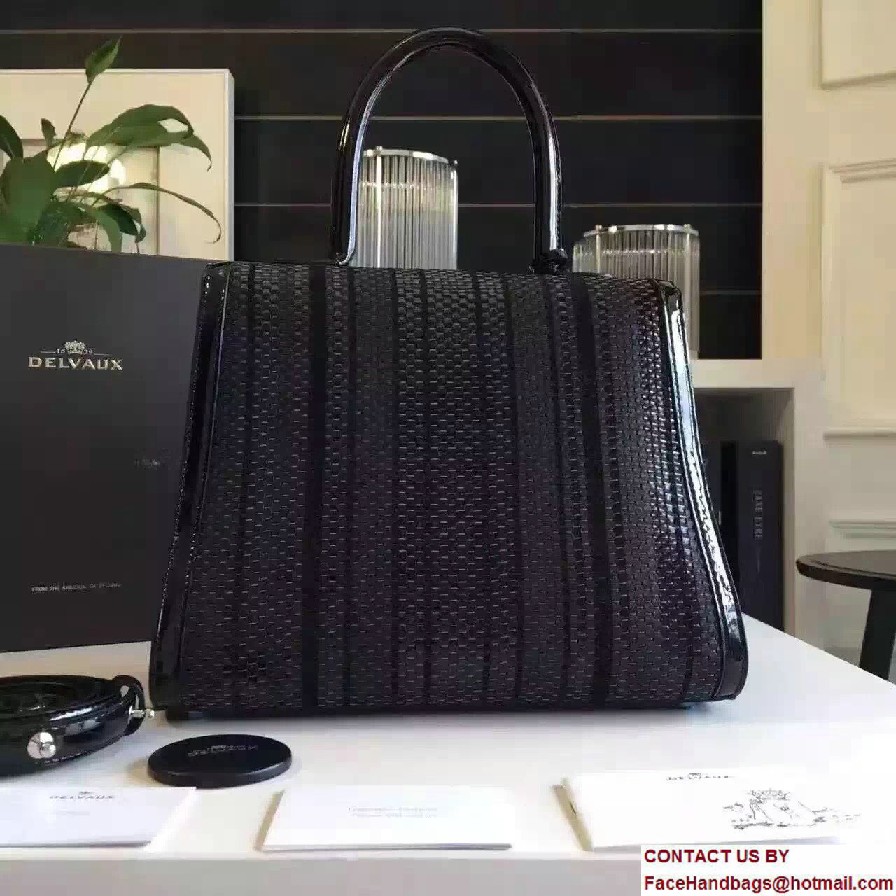 Delvaux Weave Brillant MM Bag Black 2016