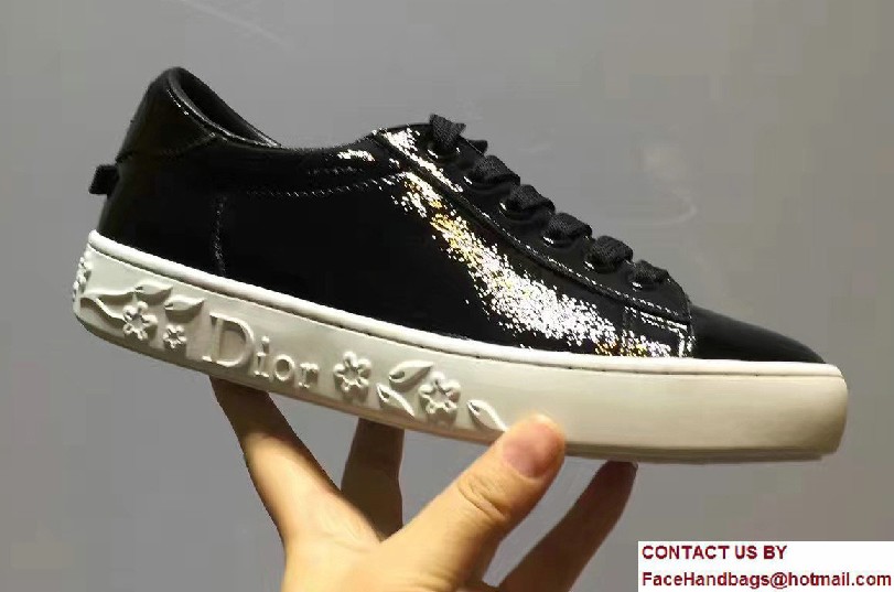 Dior Crinkled Lambskin Leather Sneakers Black Cruise 2017 - Click Image to Close