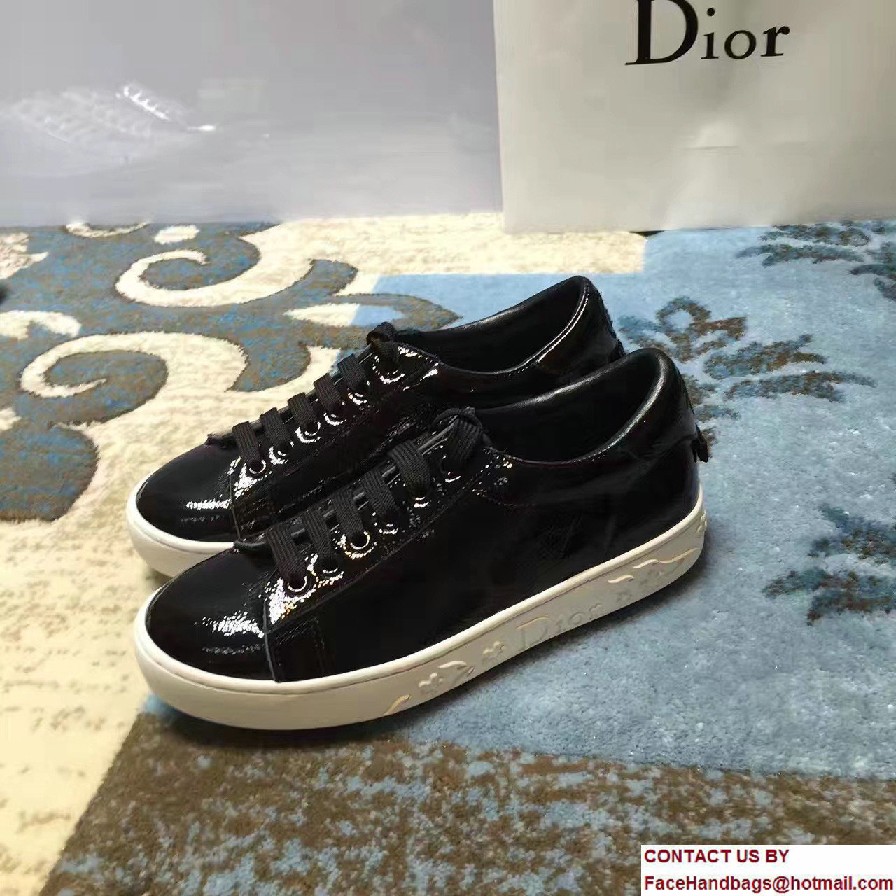 Dior Crinkled Lambskin Leather Sneakers Black Cruise 2017