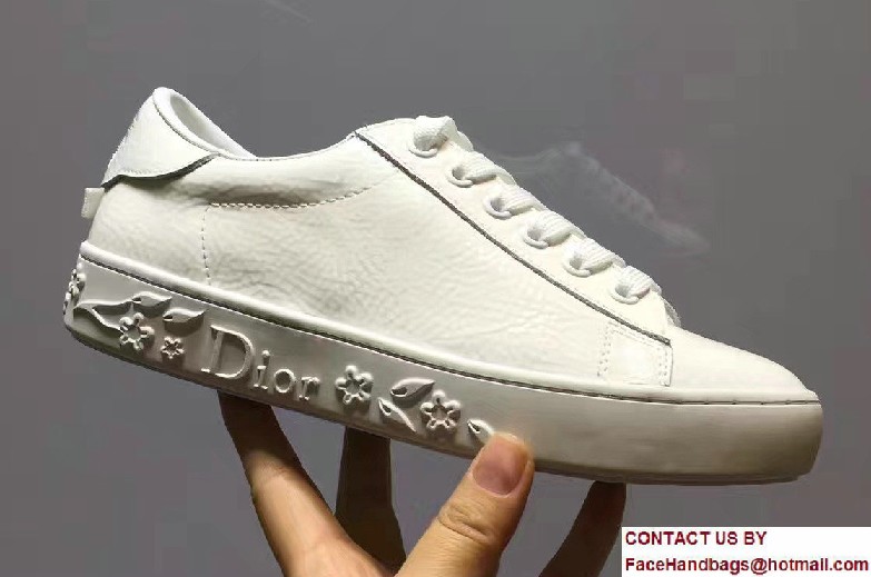 Dior Crinkled Lambskin Leather Sneakers White Cruise 2017 - Click Image to Close