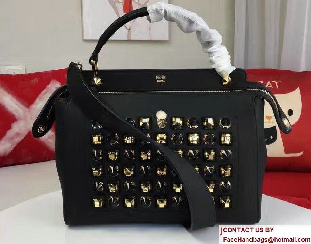 Fendi Black and Gold Studs Edition Dotcom Bag 2017