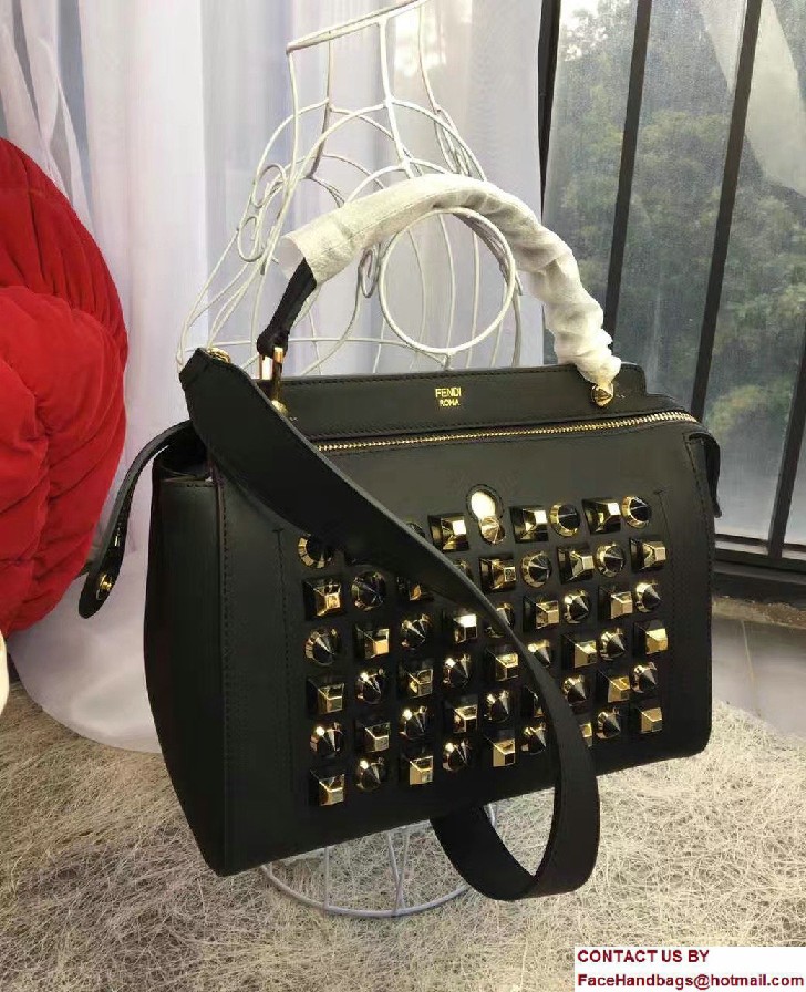 Fendi Black and Gold Studs Edition Dotcom Bag 2017