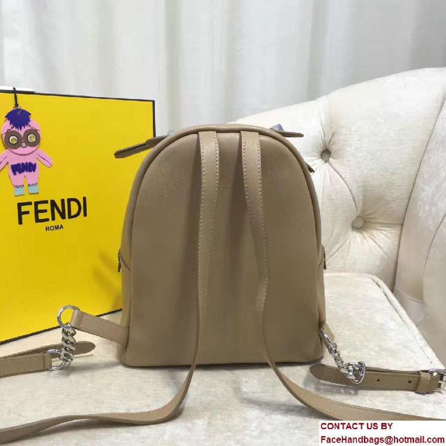 Fendi Calfskin Multicolored Rainbow Studs Mini Backpack Bag Camel 2017