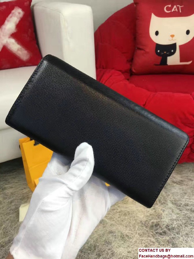 Fendi Enamel Logo Continental Crayons Wallet Black 2016