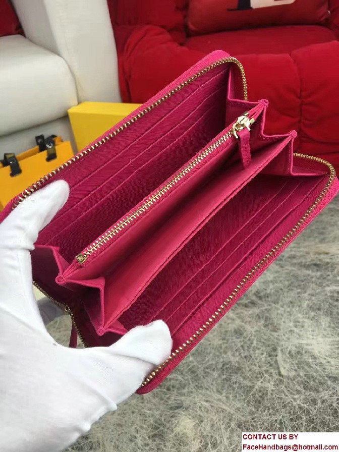 Fendi Enamel Logo Zip-Around Crayons Wallet Fuchsia 2016