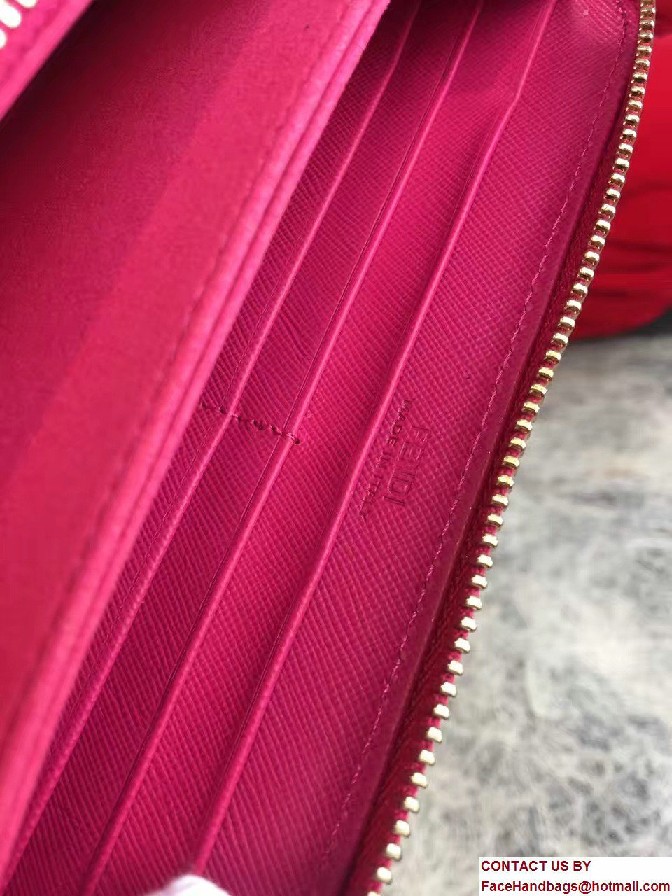 Fendi Enamel Logo Zip-Around Crayons Wallet Fuchsia 2016