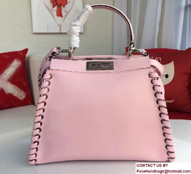 Fendi Interlaced Medium Peekaboo Bag light Pink 2016