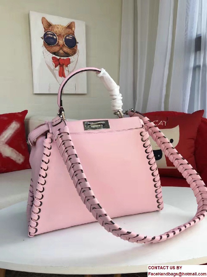 Fendi Interlaced Medium Peekaboo Bag light Pink 2016