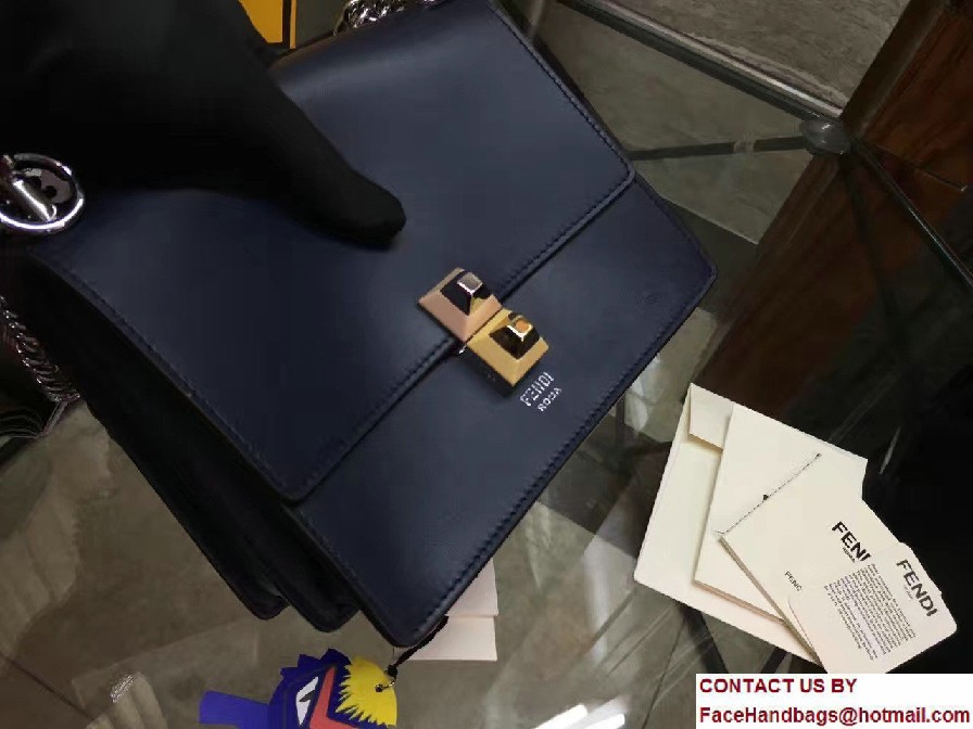 Fendi Kan I Crossbody Mini Bag Dark Blue 2017