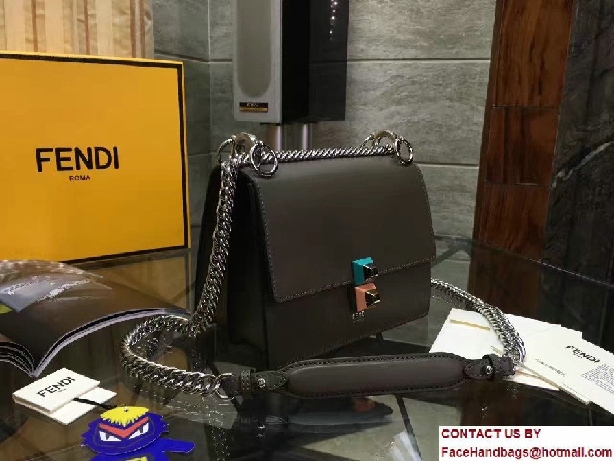 Fendi Kan I Crossbody Mini Bag Iron Gray 2017