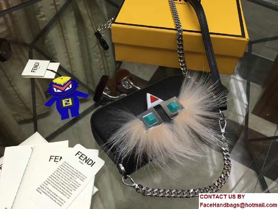 Fendi Legs with Shoes Leather And Fur Micro Baguette Bag Black 2017