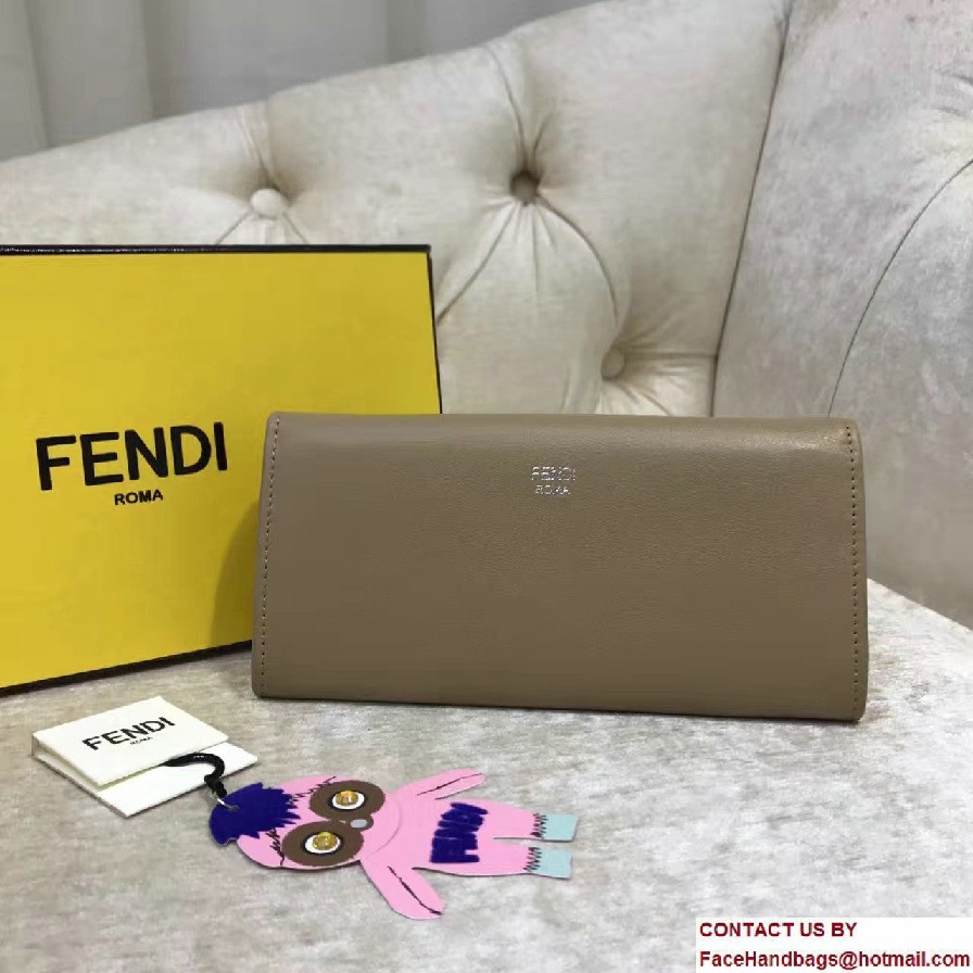 Fendi Multicolored Metal and Square Eyes Continental Wallet Apricot 2017