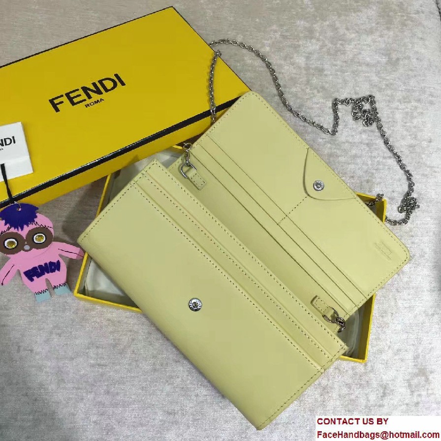 Fendi Multicolored Metal and Square Eyes Continental Wallet On Chain Bag Yellow 2017