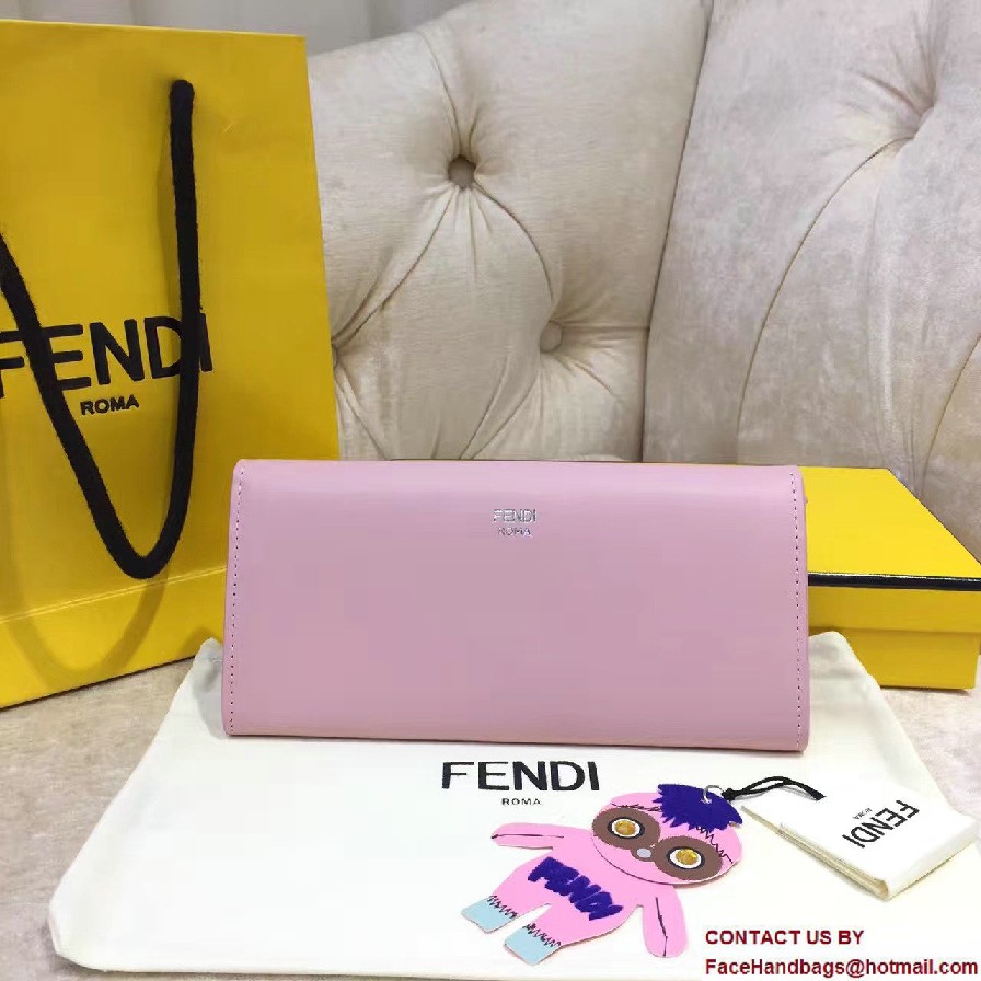 Fendi Multicolored Metal and Square Eyes Continental Wallet Pink 2017