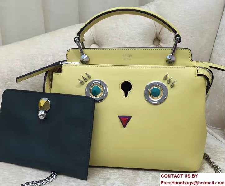 Fendi Multicolored Metal and Square Eyes Dotcom Click Small Bag Yellow 2017 - Click Image to Close