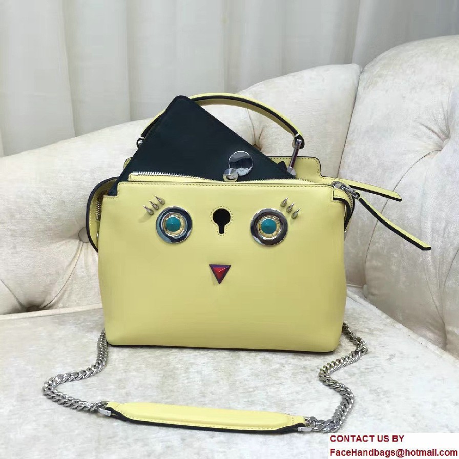 Fendi Multicolored Metal and Square Eyes Dotcom Click Small Bag Yellow 2017