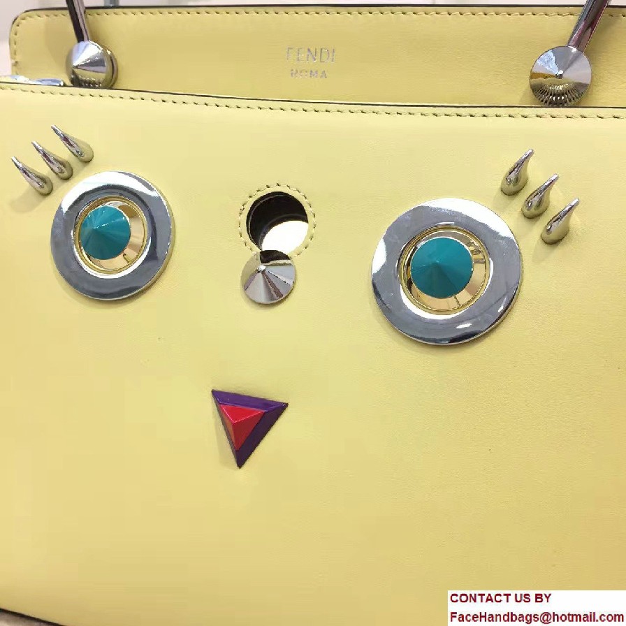 Fendi Multicolored Metal and Square Eyes Dotcom Click Small Bag Yellow 2017