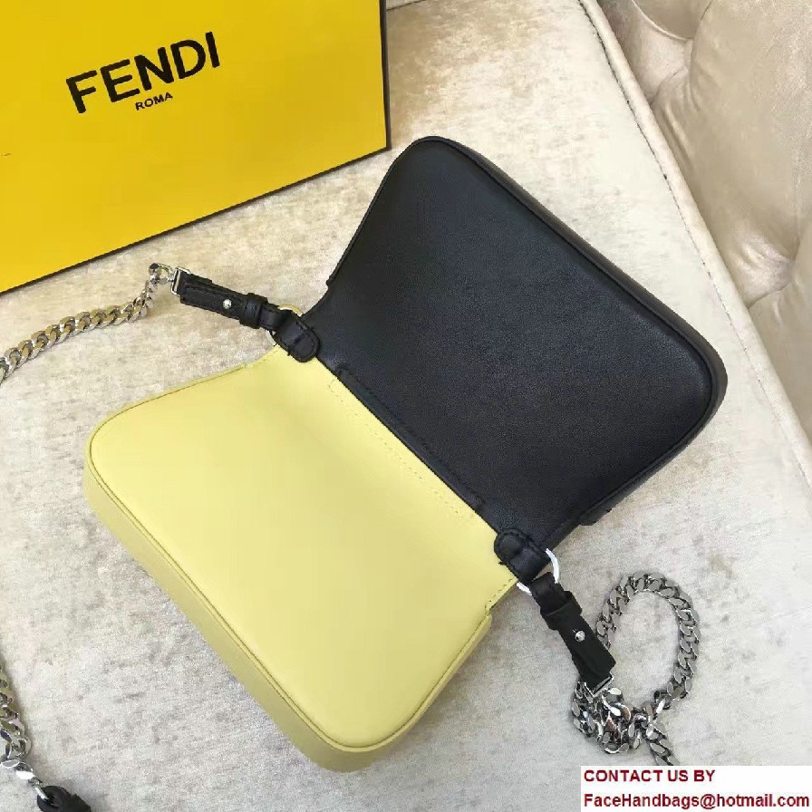 Fendi Multicolored Metal and Square Eyes Double Micro Baguette Bag Black/Yellow 2017