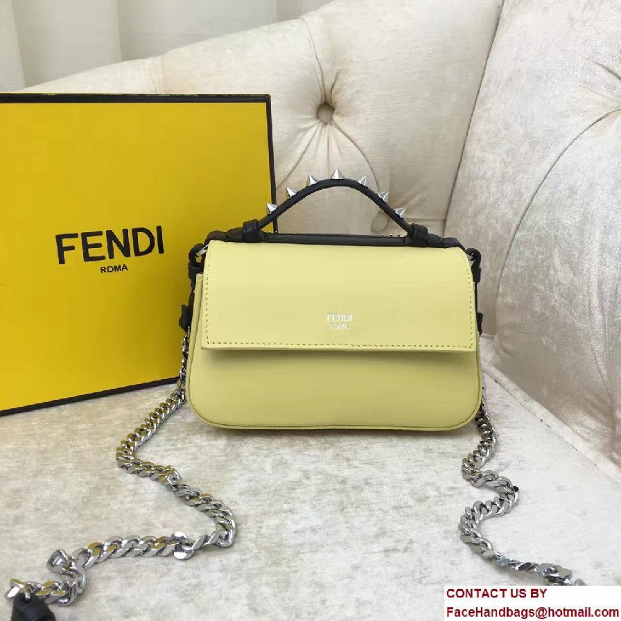 Fendi Multicolored Metal and Square Eyes Double Micro Baguette Bag Black/Yellow 2017