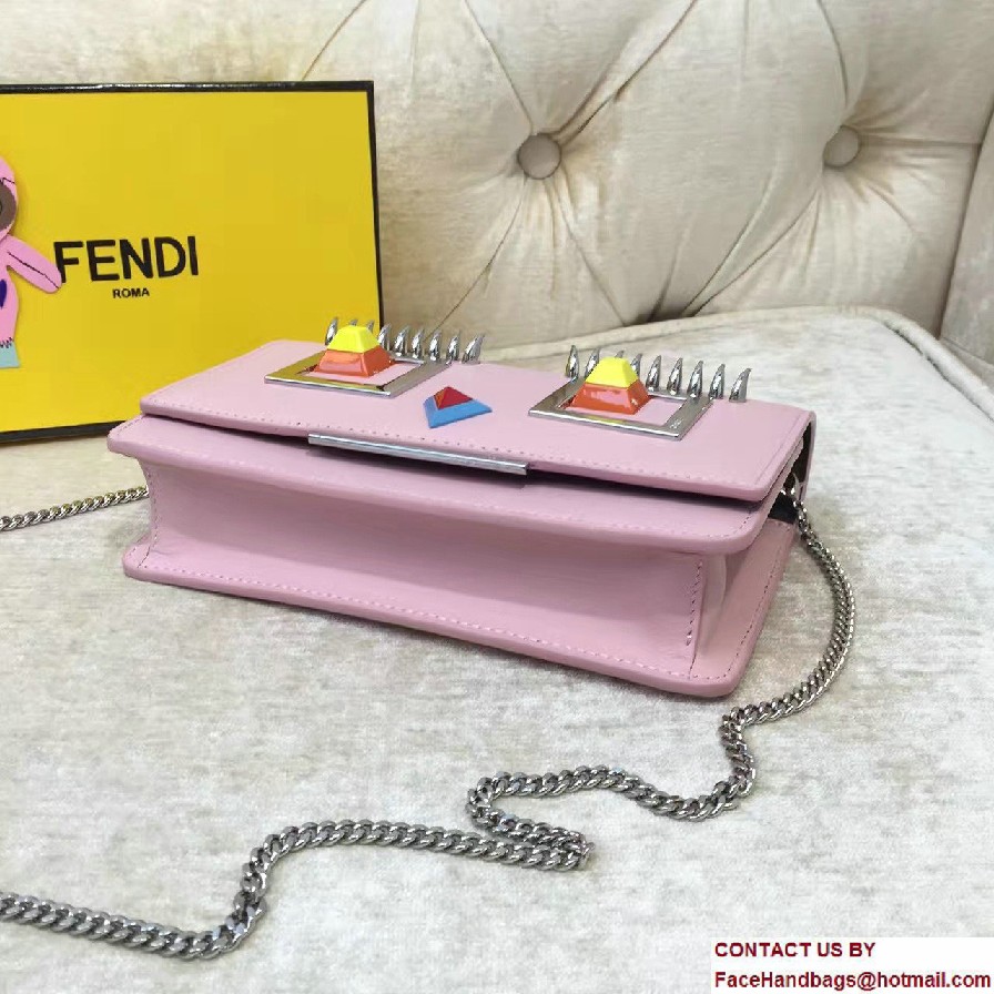 Fendi Multicolored Metal and Square Eyes Wallet On Chain Bag Pink 2017