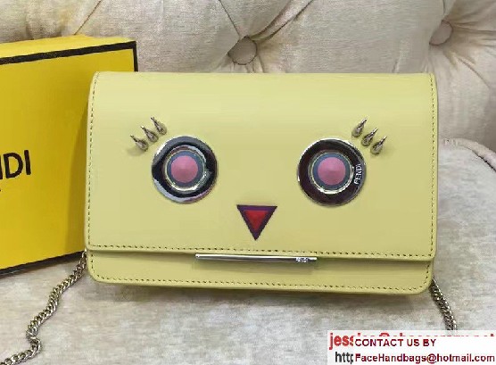 Fendi Multicolored Metal and Square Eyes Wallet On Chain Bag Yellow 2017 - Click Image to Close