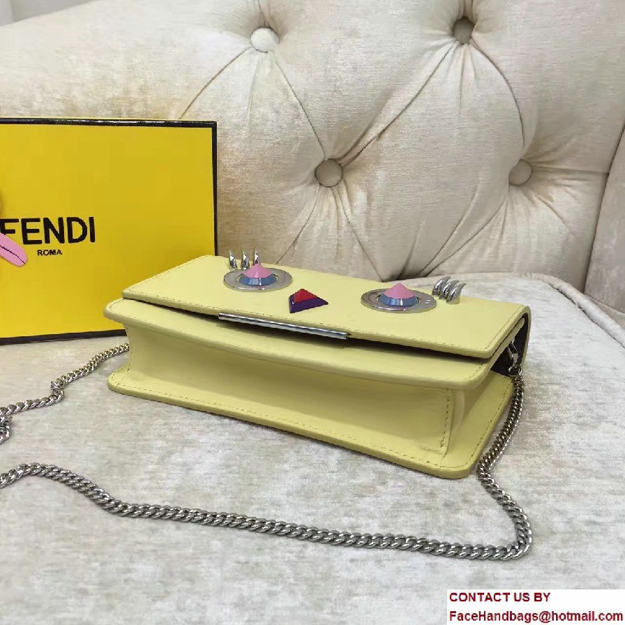 Fendi Multicolored Metal and Square Eyes Wallet On Chain Bag Yellow 2017