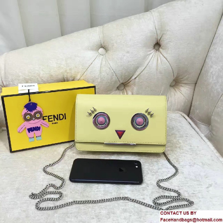 Fendi Multicolored Metal and Square Eyes Wallet On Chain Bag Yellow 2017